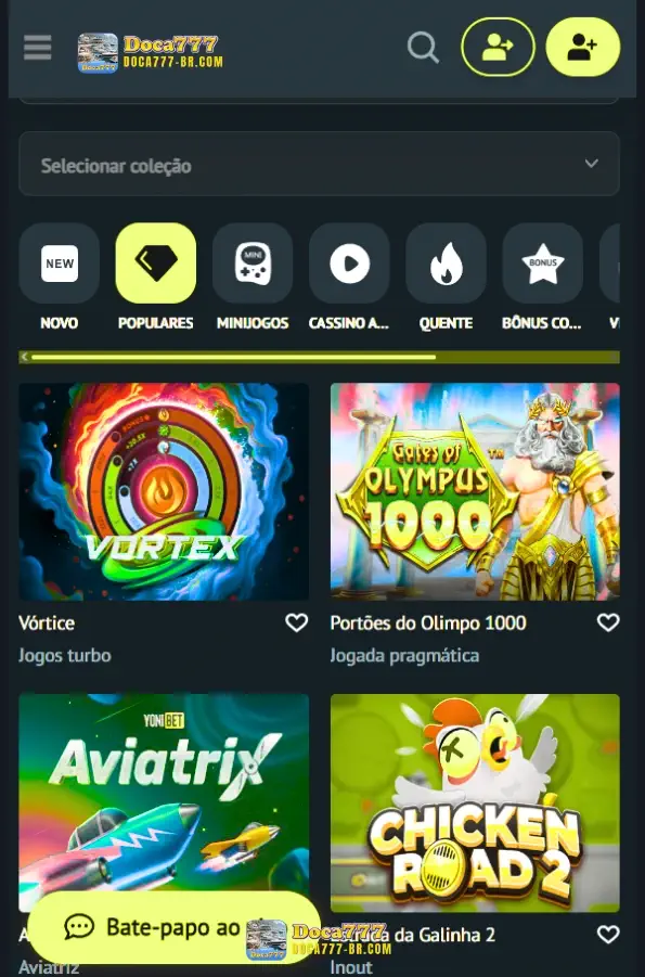 Doca777 Casino App para Android e iOS